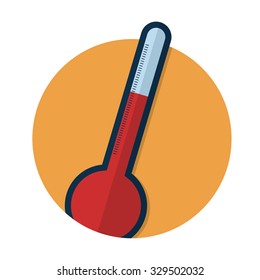 flat Vector icon - illustration of thermometer icon isolated on white