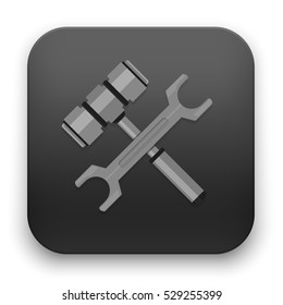 flat Vector icon - illustration of tool and sign