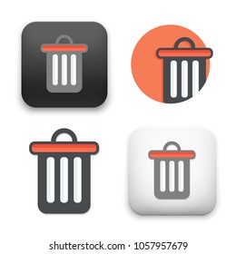 flat Vector icon - illustration of trash icon