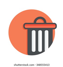 flat Vector icon - illustration of trash icon isolated on white