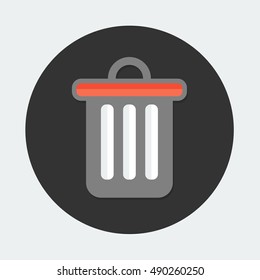 flat Vector icon - illustration of trash icon