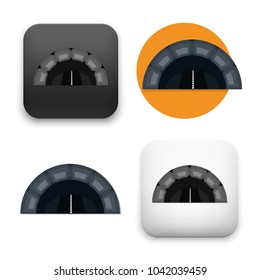 flat Vector icon - illustration of tunnel icon