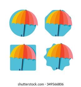 flat Vector icon - illustration of umbrella icon isolated on white