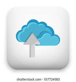 flat Vector icon - illustration of upload cloud icon