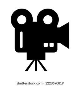 flat Vector icon - illustration of video camera icon isolated on white