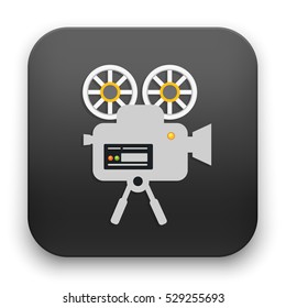 flat Vector icon - illustration of video camera icon