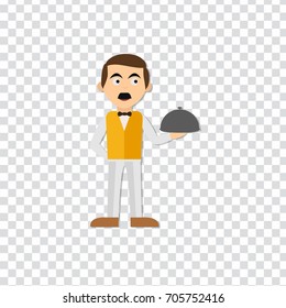 flat Vector icon - illustration of waiter icon