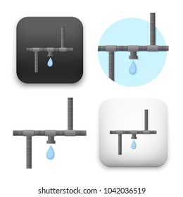 Flat Vector Icon - Illustration Of Water Pipe Icon