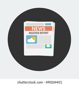 flat Vector icon - illustration of weather newspapers icon