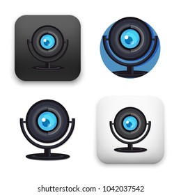 Flat Vector Icon - Illustration Of Web Camera Icon