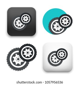 flat Vector icon - illustration of wheel tyre icon