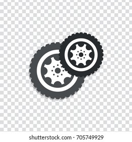 flat Vector icon - illustration of wheel tyre icon