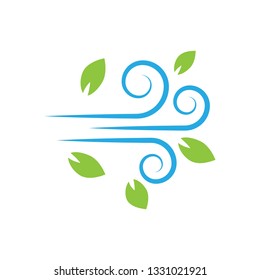 flat Vector icon - illustration of wind icon isolated on white - Vector 