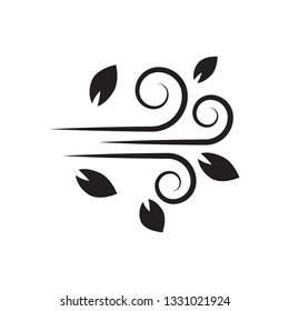 flat Vector icon - illustration of wind icon isolated on white - Vector 