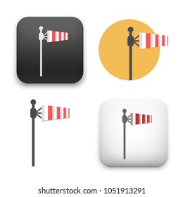 flat Vector icon - illustration of Windsock icon