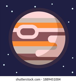 Flat vector icon of Jupiter