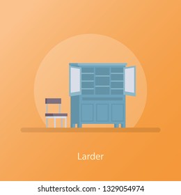 Flat vector icon of larder.