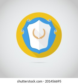 Flat vector icon with laurel wreath, symbol for your business and design presentatio