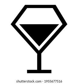 flat vector icon of martini glass on white background.