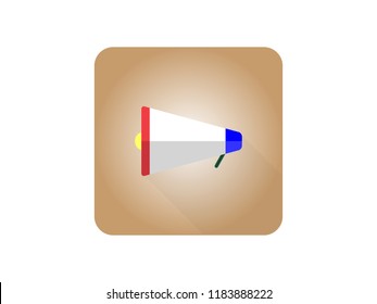 Flat vector icon of megaphone for social media marketing concept