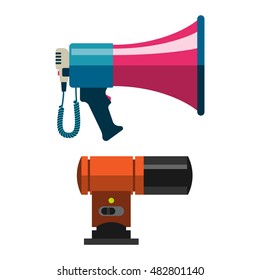 Flat vector icon of megaphone for social media marketing concept