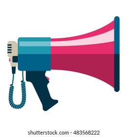 Flat vector icon of megaphone for social media marketing concept