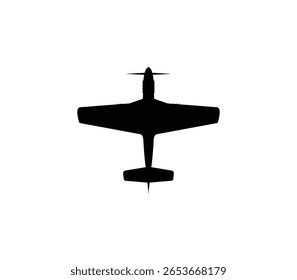 Flat vector icon of a mid century military jet aircraft silhouette. Perfect for defense infographics and cold war illustrations.