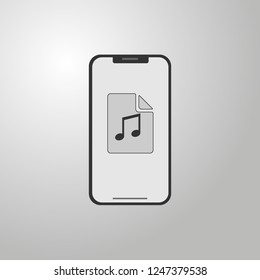 Flat vector icon mobile phone sign music eps