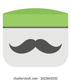 
Flat vector icon of moustache growing cream
