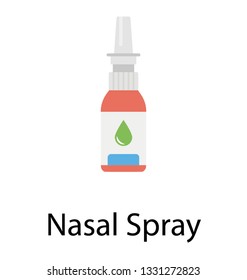 Flat vector icon of nasal spray.