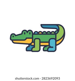 Flat vector icon of a Nile crocodile.