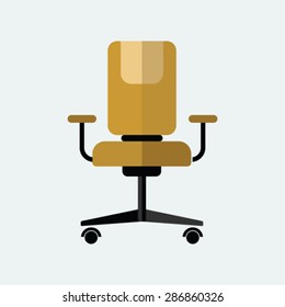 Flat vector icon of Office Chair for Mobile & Computer