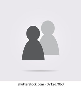 Flat vector icon. On a gray background with shadow. People.