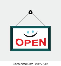 Flat vector icon of Open Billboard for Mobile & Computer