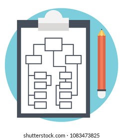 
Flat vector icon of organizational chart or business model
