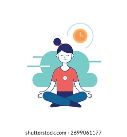 flat vector icon of a person doing breathing exercise