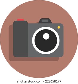 Flat vector icon photo camera