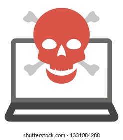 Flat vector icon of pirate hacker.