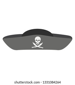 Flat vector icon of pirate hat.