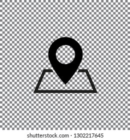Flat vector icon pointer on map