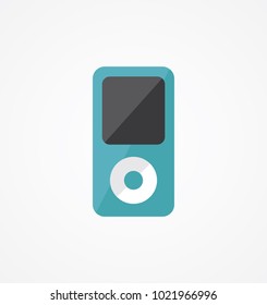 Flat Vector Icon Of Portable Music Player.