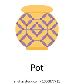Flat vector icon of pot.