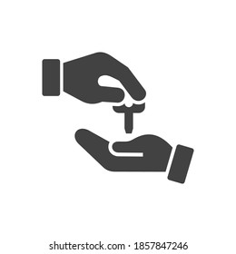 flat vector icon of purchase and sale of apartment, car. handing over keys