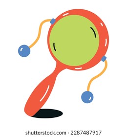 Flat vector icon of rattle drum