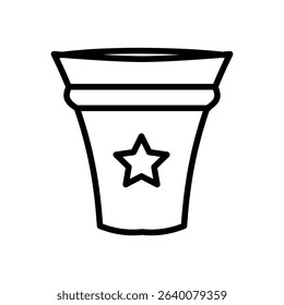Flat vector icon representing 4th of July celebration in the USA, includes patriotic symbols and holiday elements.