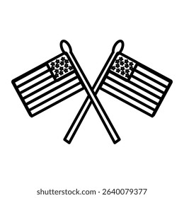 Flat vector icon representing 4th of July celebration in the USA, includes patriotic symbols and holiday elements.