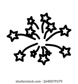 Flat vector icon representing 4th of July celebration in the USA, includes patriotic symbols and holiday elements.