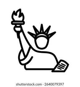 Flat vector icon representing 4th of July celebration in the USA, includes patriotic symbols and holiday elements.