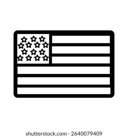 Flat vector icon representing 4th of July celebration in the USA, includes patriotic symbols and holiday elements.