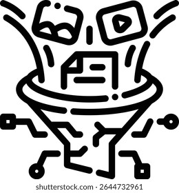 Flat vector icon representing controlled data input. Ideal for use in secure entry systems and form validations in AI-based platforms.